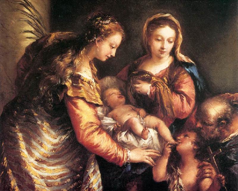 GUARDI, Gianantonio Holy Family with St John the Baptist and St Catherine gu Germany oil painting art